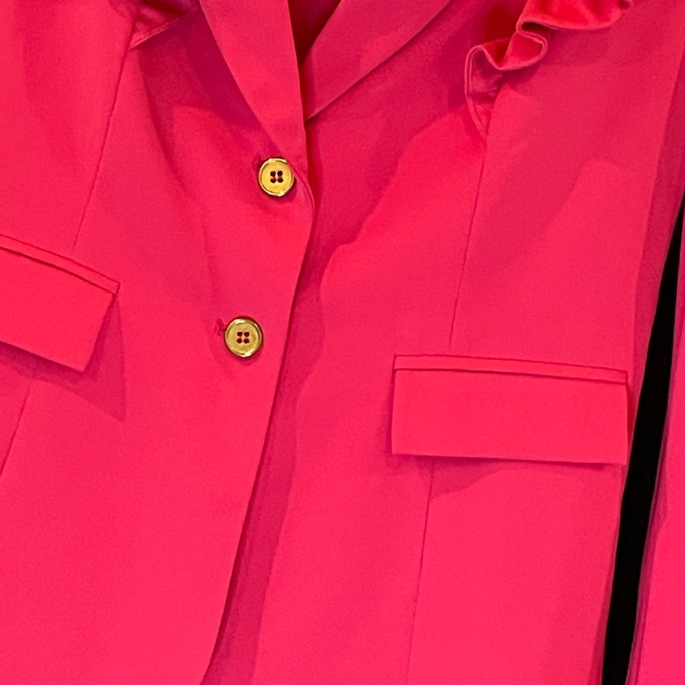 New York & Company Ruffle Sleeve Pant Suit. Fuschia SIZE M VEST . SIZE 10 PANT - Picture 11 of 12